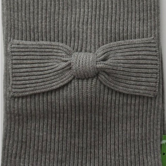 Kate Spade New York Womens Solid Bow Muffler Scarf with Pocket Width Length 71in - Picture 2 of 6